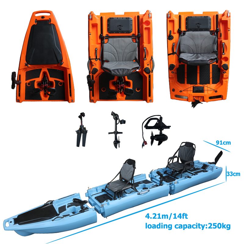 Fishing Kayak Sit On Top - Kayak à pédales détachable pour 2