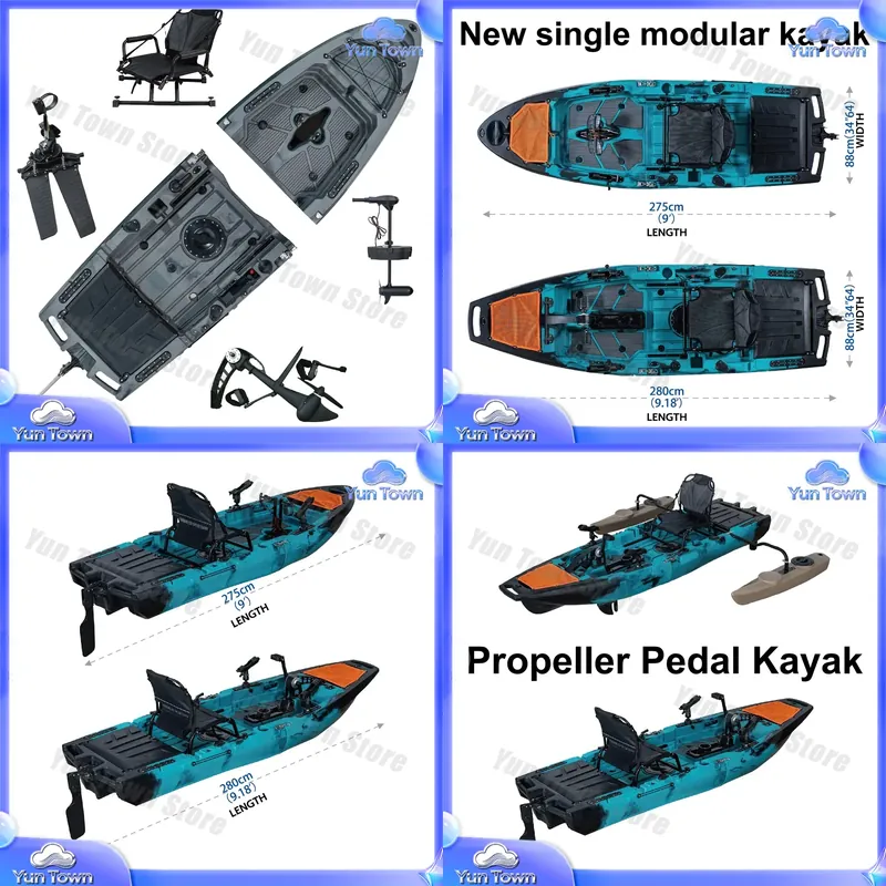 Kayak modulaire 9,5 pieds, kay - Fishing Kayak Pedal Drive avis et prix